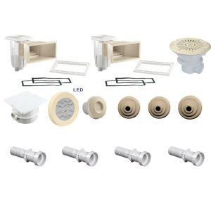 Kit pieces a sceller beige pour grande piscine