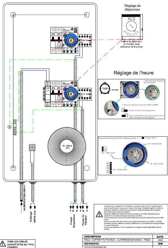 notice de branchement coffret de filtration piscine