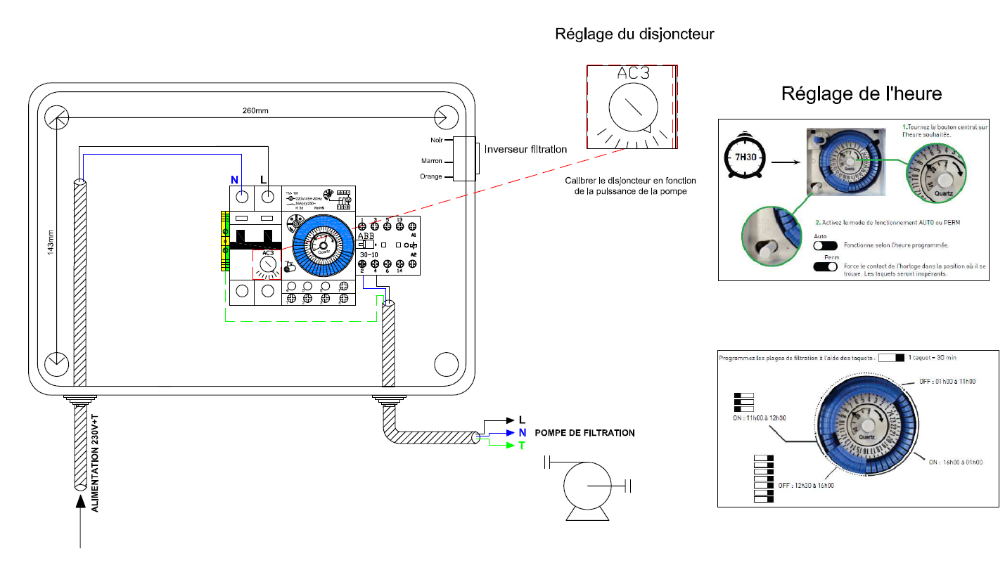 notice de branchement coffret de filtration piscine