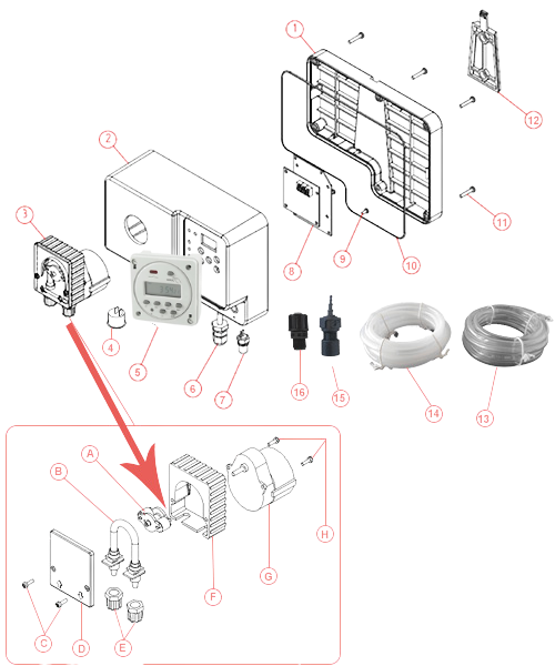 pièces détachées pompe doseuse oxygène piscine sotech